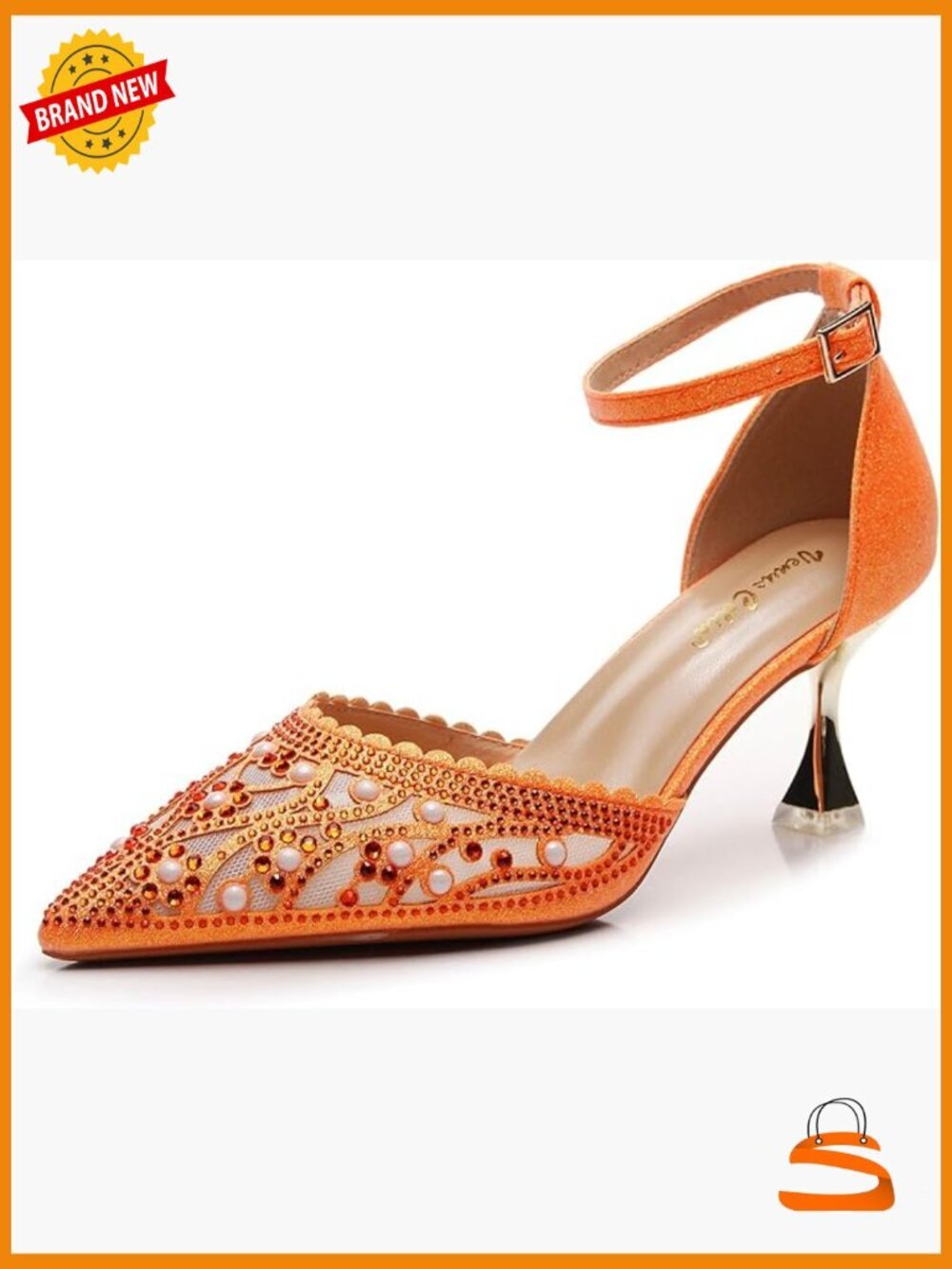 Studded Slingback Pump with Adjustable Buckle